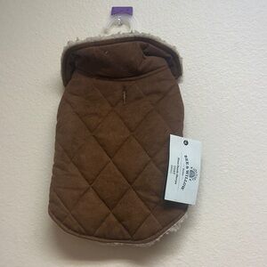 Brown Quilted Dog Jacket